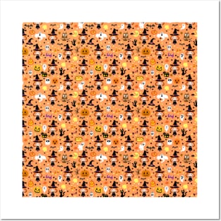 Kawaii Halloween Pattern Posters and Art